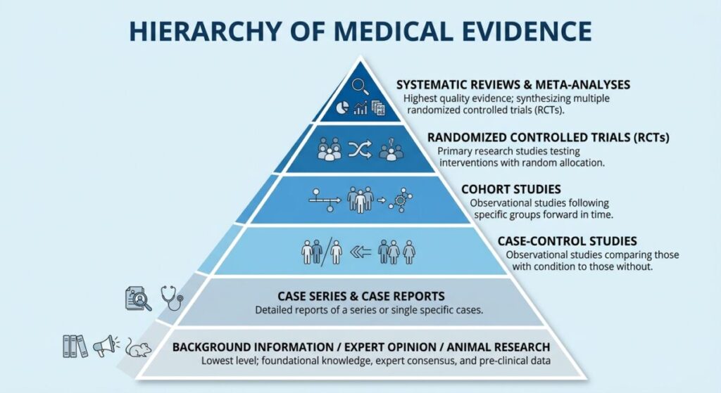 TRIP Database evidence hierarchy ranking systematic reviews above individual studies