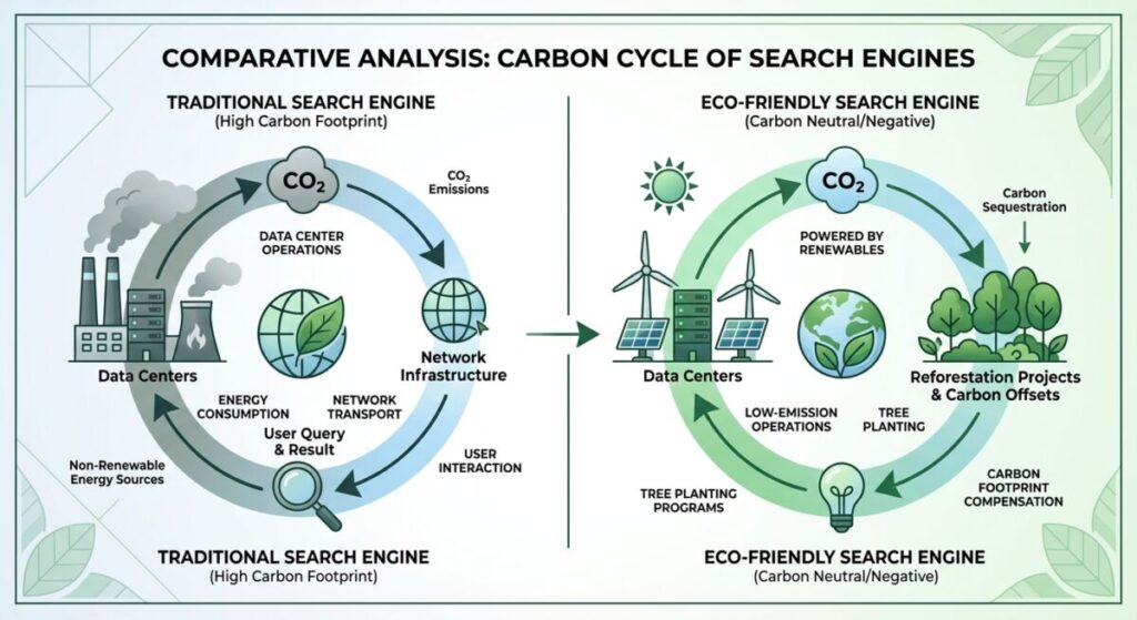 comparison of eco-friendly search engines that plant trees
