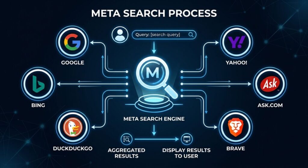 how do meta search engines differ from traditional search engines