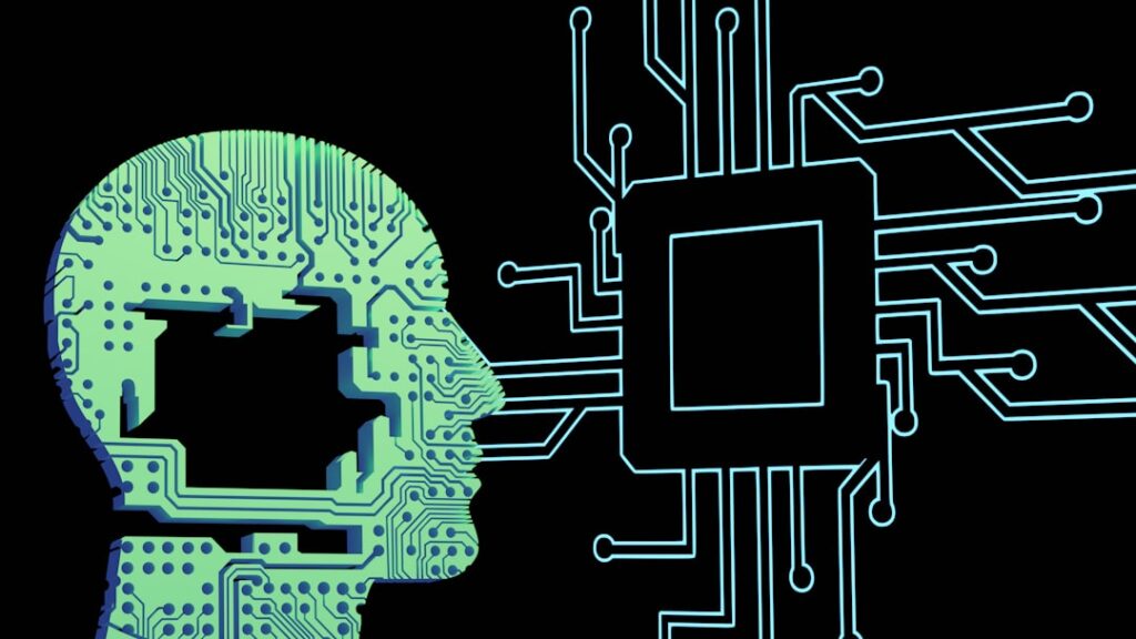 Abstract visualization of AI search processing data privately