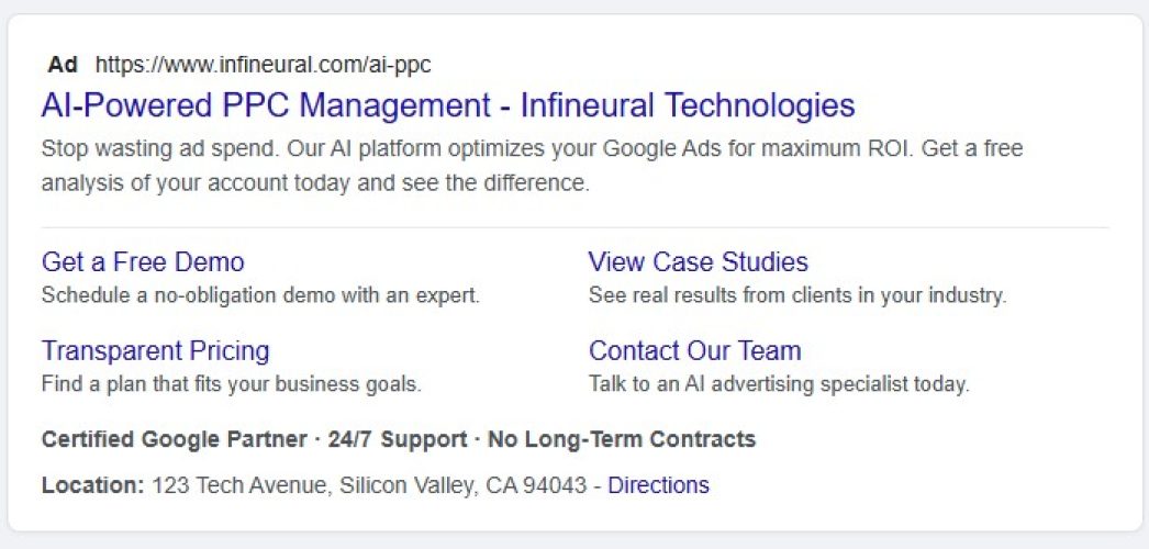 google search ad example